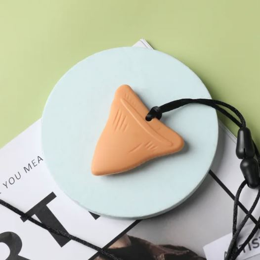 Shark Tooth Pendant Chew Necklace The Autistic Innovator Peach 