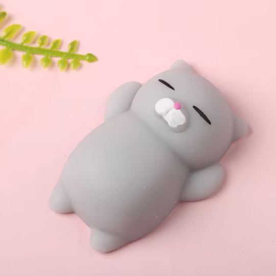 Animal Mini Squishy Stim Toy Grey Cat 