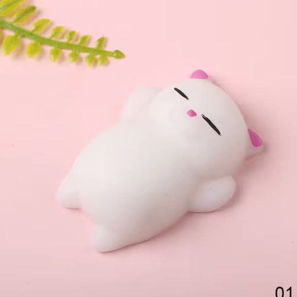 Animal Mini Squishy Stim Toy White Cat 