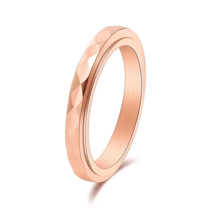 3mm Thin Stainless Steel Faceted Spinner Ring Wedding Band for Women Girl Size 5-12 The Autistic Innovator Rose gold 5 