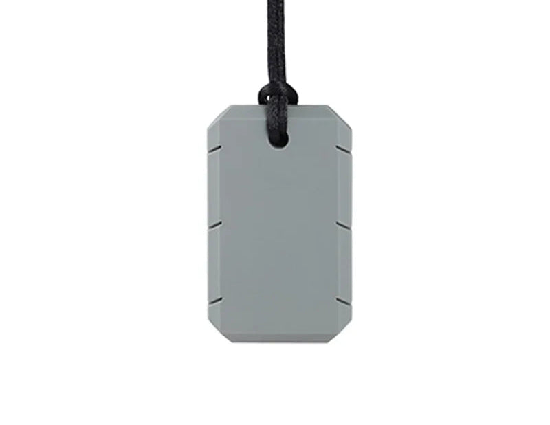 Dog Tag Chew Necklace The Autistic Innovator Grey 