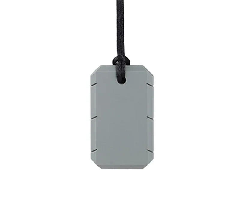 Dog Tag Chew Necklace The Autistic Innovator Grey 