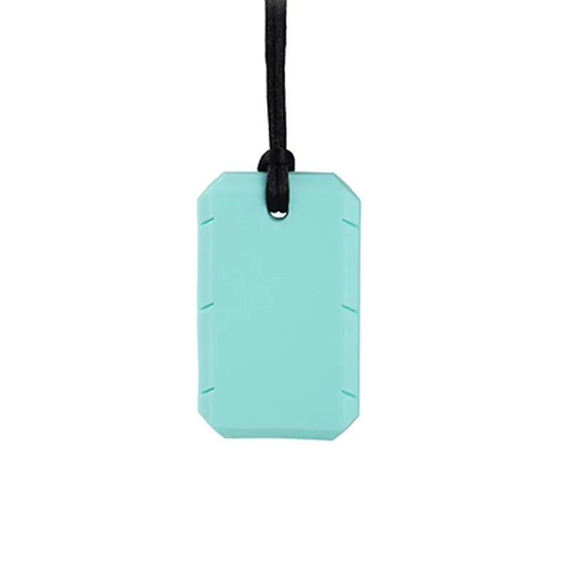 Dog Tag Chew Necklace The Autistic Innovator Teal 
