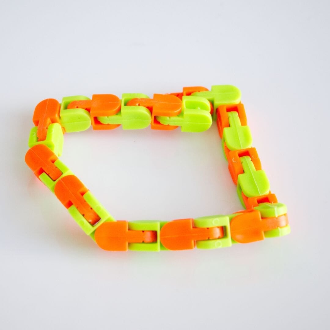 Snap and Click Fidget Toy Green & Orange 