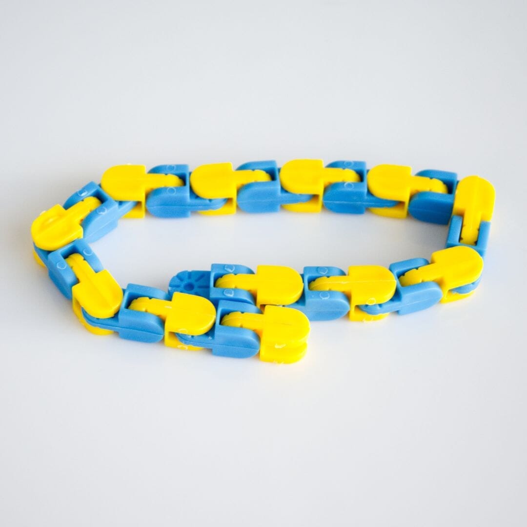 Snap and Click Fidget Toy Blue & Yellow 