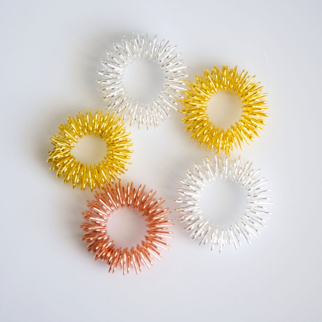 Spiky Acupressure Rings (5 pack) The Autistic Innovator Golden 