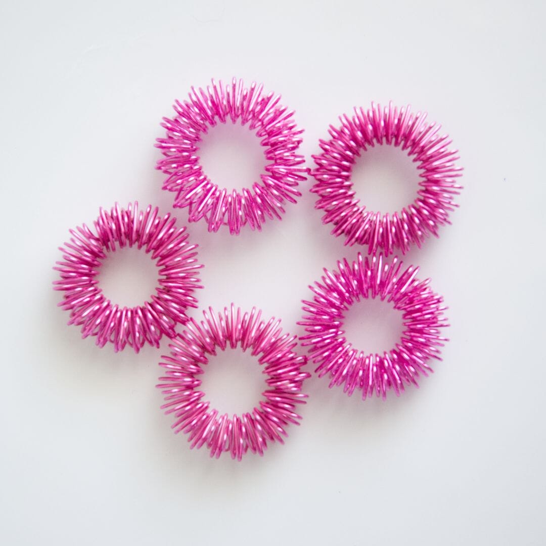 Spiky Acupressure Rings (5 pack) The Autistic Innovator Pink 