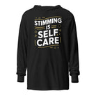 Stimming is Self Care Hooded long-sleeve tee Charcoal-Black Triblend XS 
