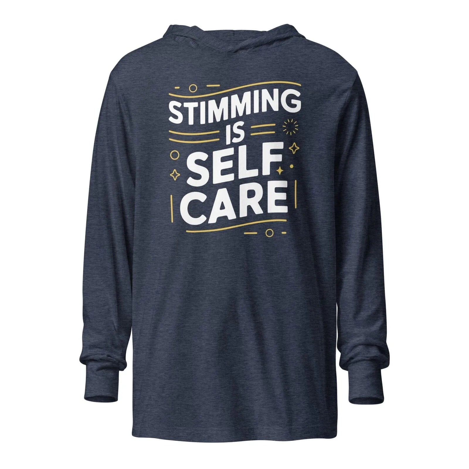 Stimming is Self Care Hooded long-sleeve tee Heather Navy XS 