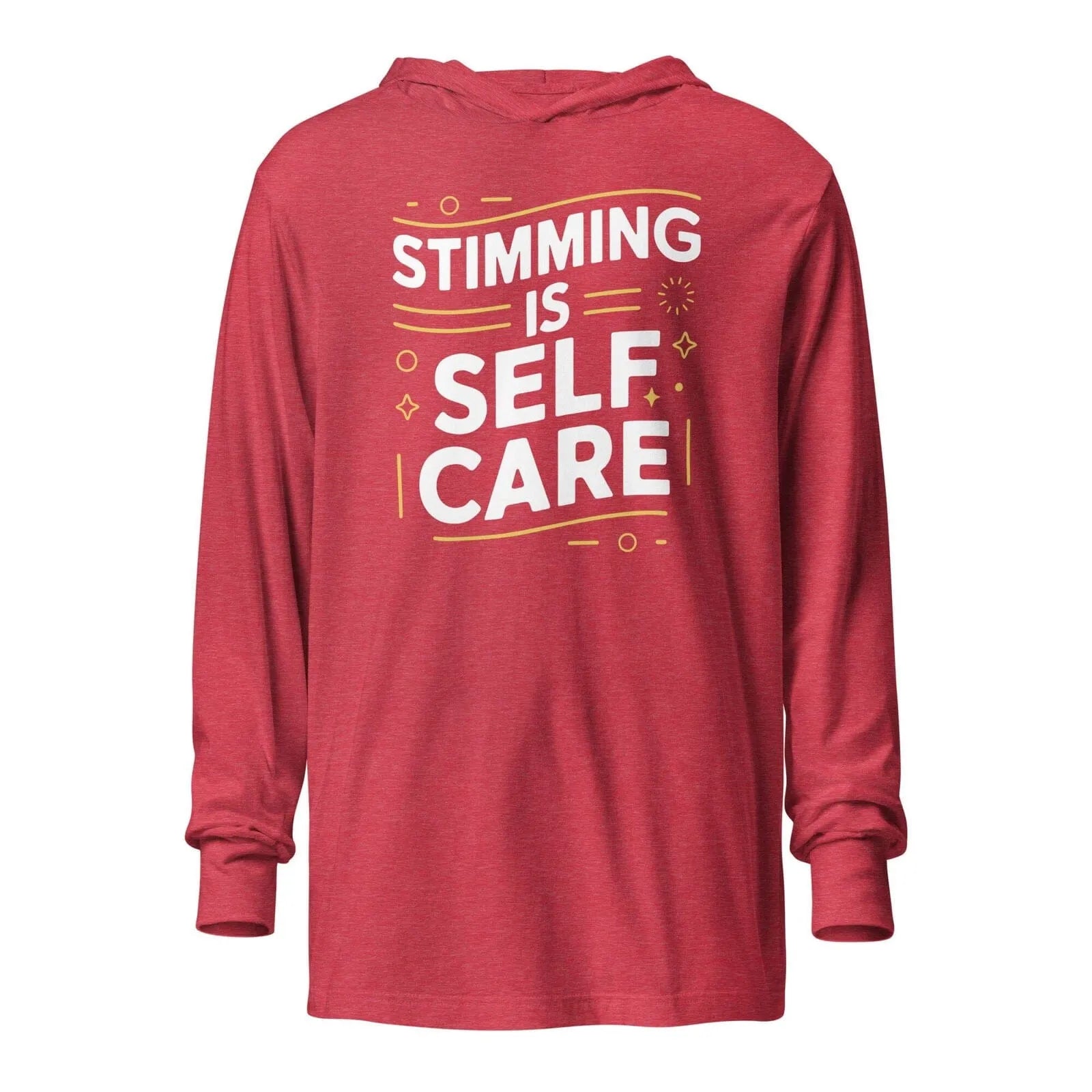 Stimming is Self Care Hooded long-sleeve tee Heather Red XS 