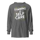 Stimming is Self Care Hooded long-sleeve tee Grey Triblend XS 