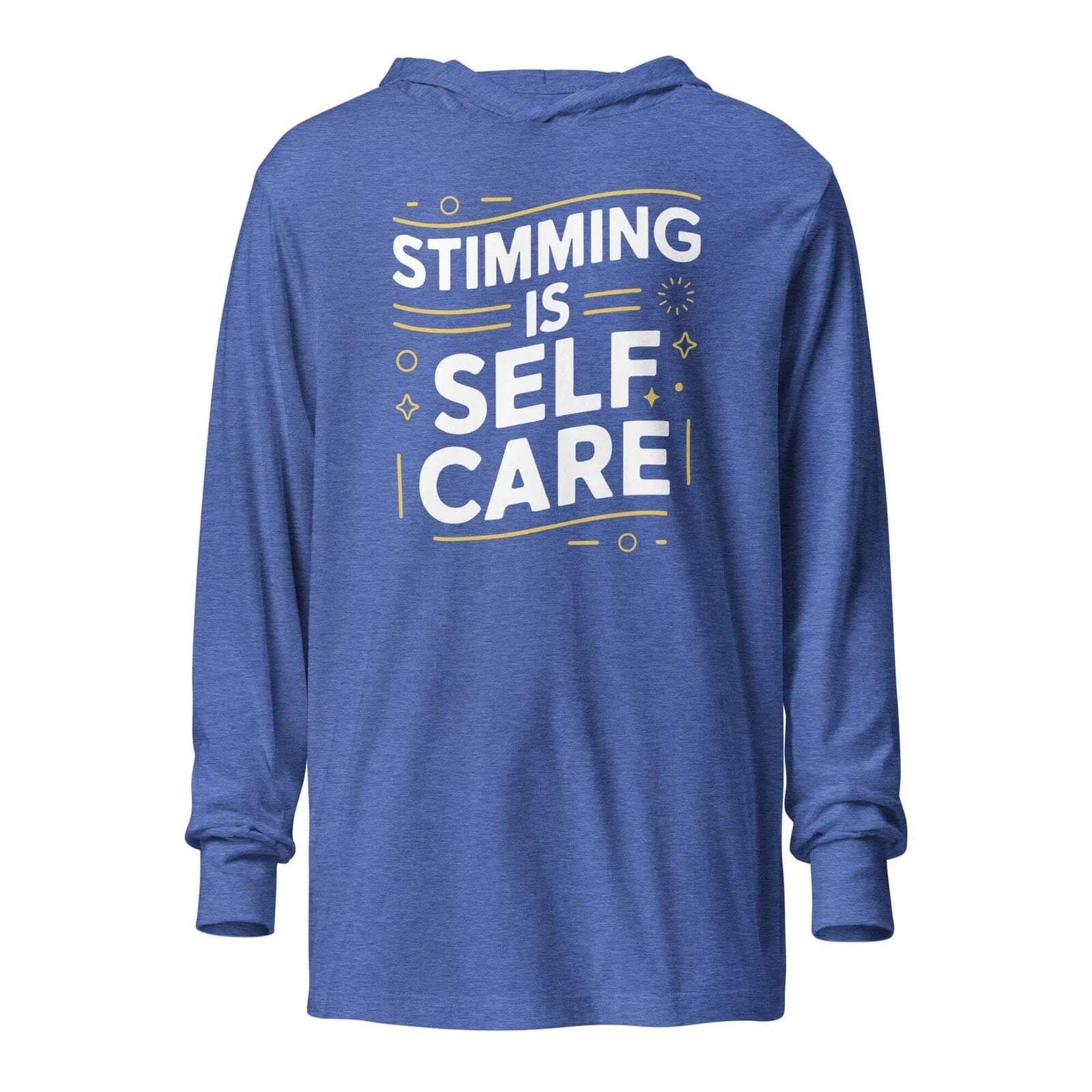 Stimming is Self Care Hooded long-sleeve tee Heather True Royal XS 