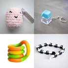 Stress Mallow by Crochet and Clay Cat + Fidgets Bundle Pink Turquoise Green yellow orange