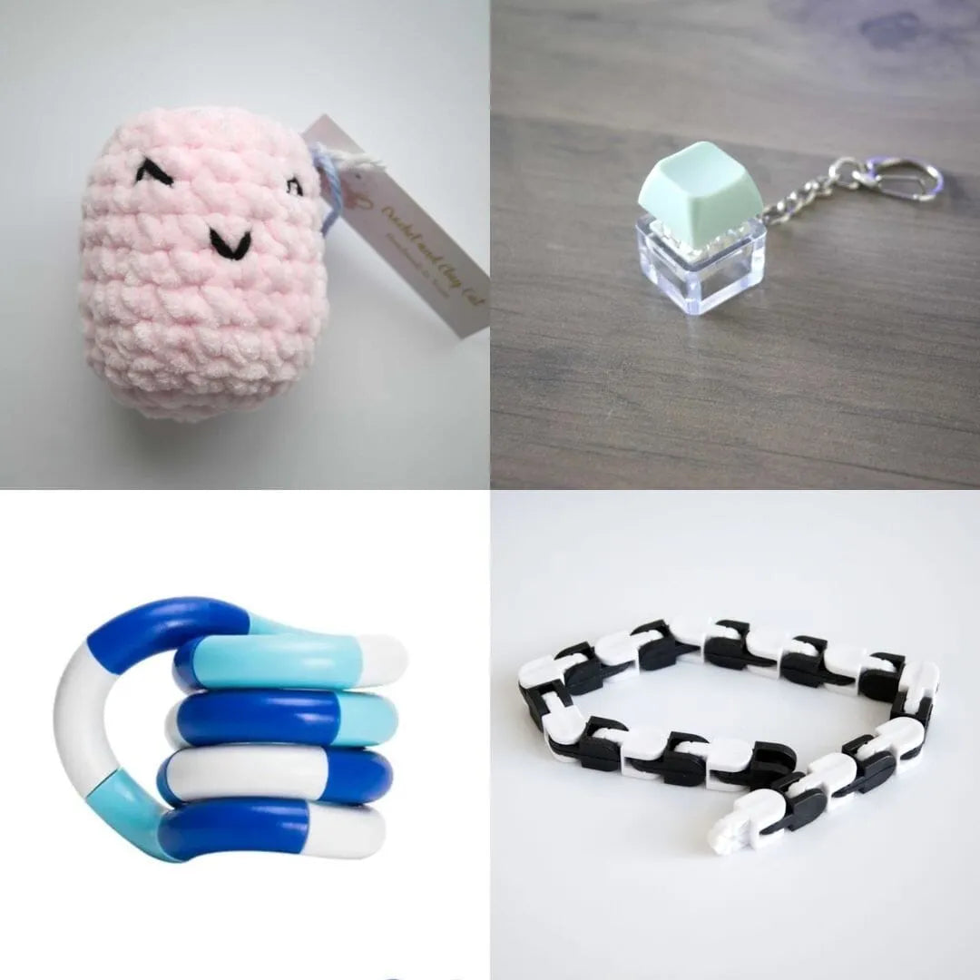 Stress Mallow by Crochet and Clay Cat + Fidgets Bundle 