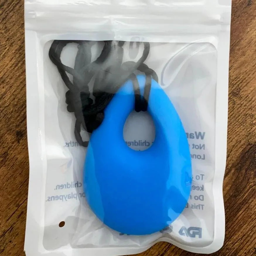 Teardrop Chew Necklace Blue 