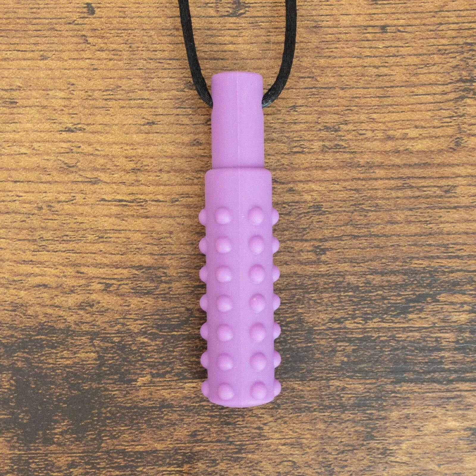 Textured Pendant Chew Necklace Purple 