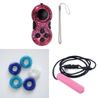 2 Classic Fidget Toys + Textured Prism Chew Necklace (choose your colors) The Autistic Innovator Blue Ocean Galaxy Pink