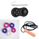 2 Classic Fidget Toys + Textured Prism Chew Necklace (choose your colors) Pink Dreams All Black Orange