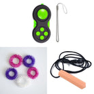 2 Classic Fidget Toys + Textured Prism Chew Necklace (choose your colors) Pink Dreams Green Orange