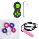 Textured Prism Chew Necklace + 2 Classic Fidget Toys (choose your colors) The Autistic Innovator Pink Dreams Green Pink