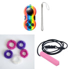 Textured Prism Chew Necklace + 2 Classic Fidget Toys (choose your colors) The Autistic Innovator Pink Dreams Rainbow Pink