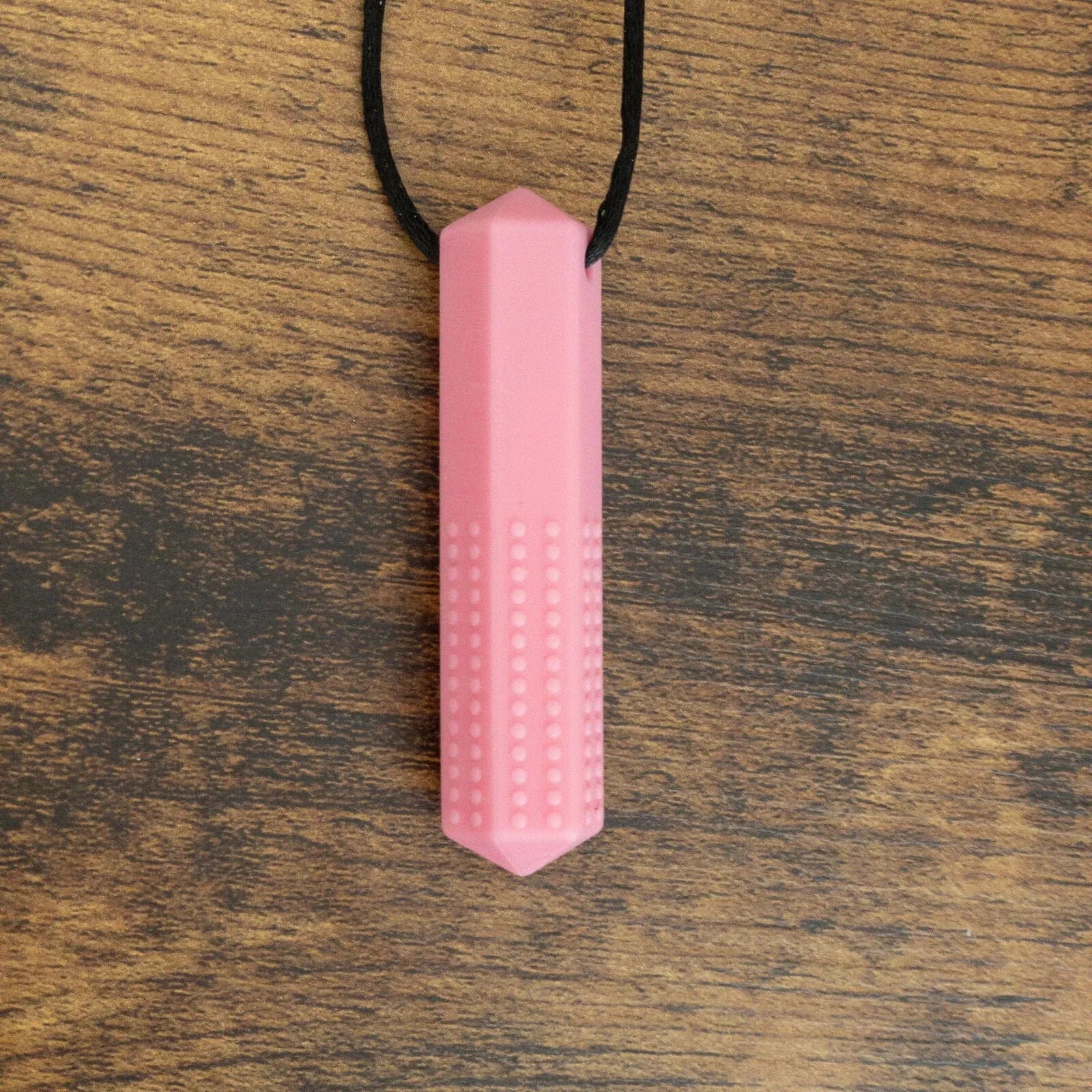 Textured Prism Chew Necklace Pink 
