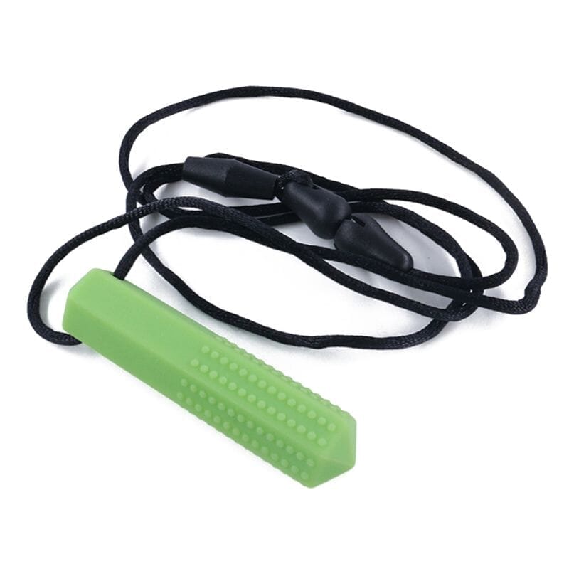 Textured Prism Chew Necklace Green 