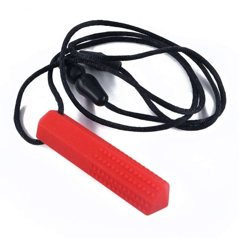 Textured Prism Chew Necklace Red 