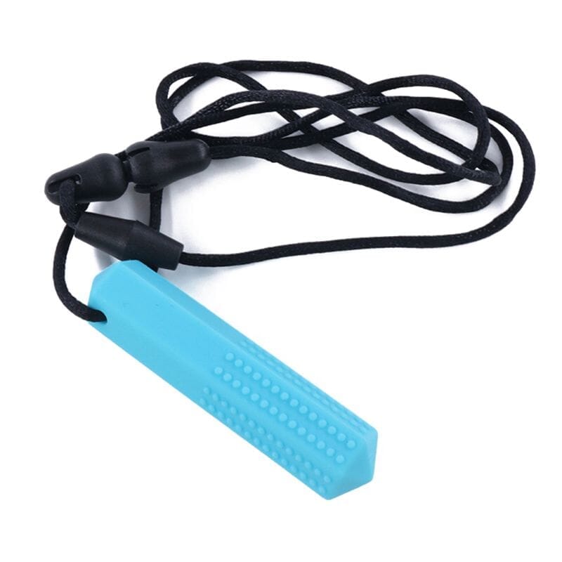Textured Prism Chew Necklace Blue 