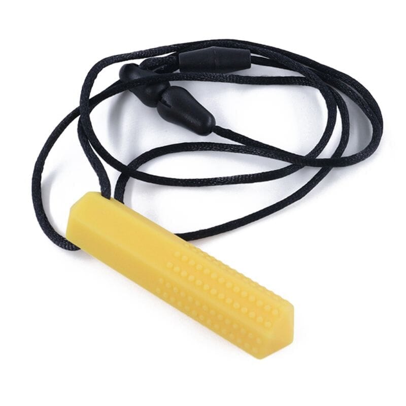 Textured Prism Chew Necklace Yellow 