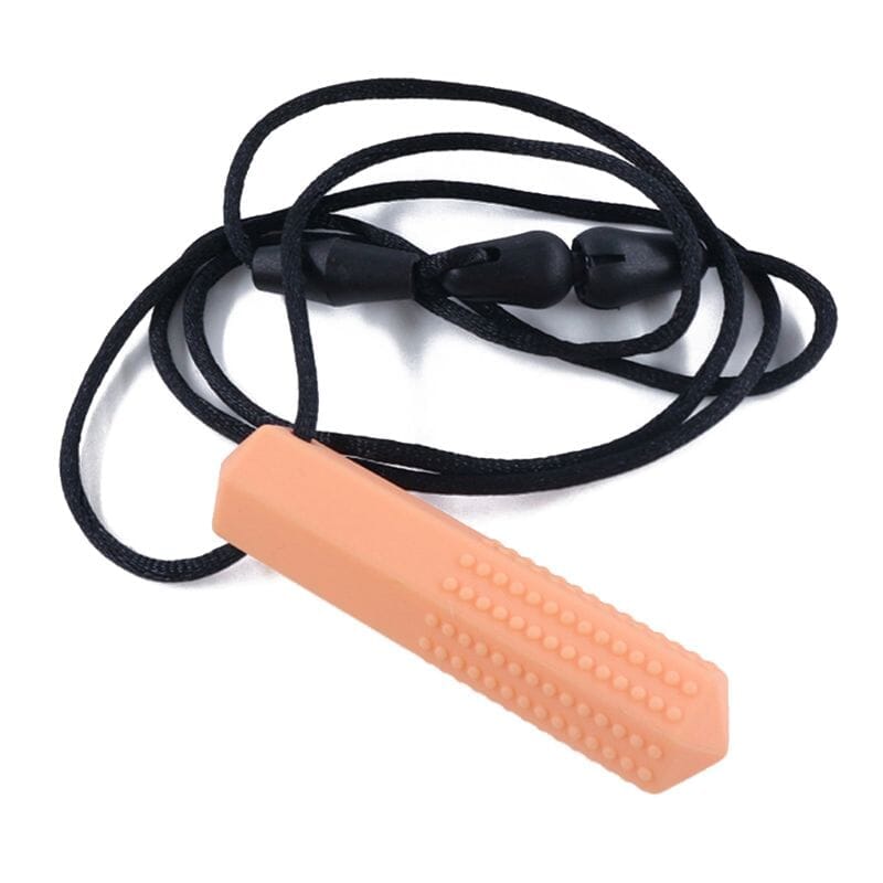 Textured Prism Chew Necklace Orange 