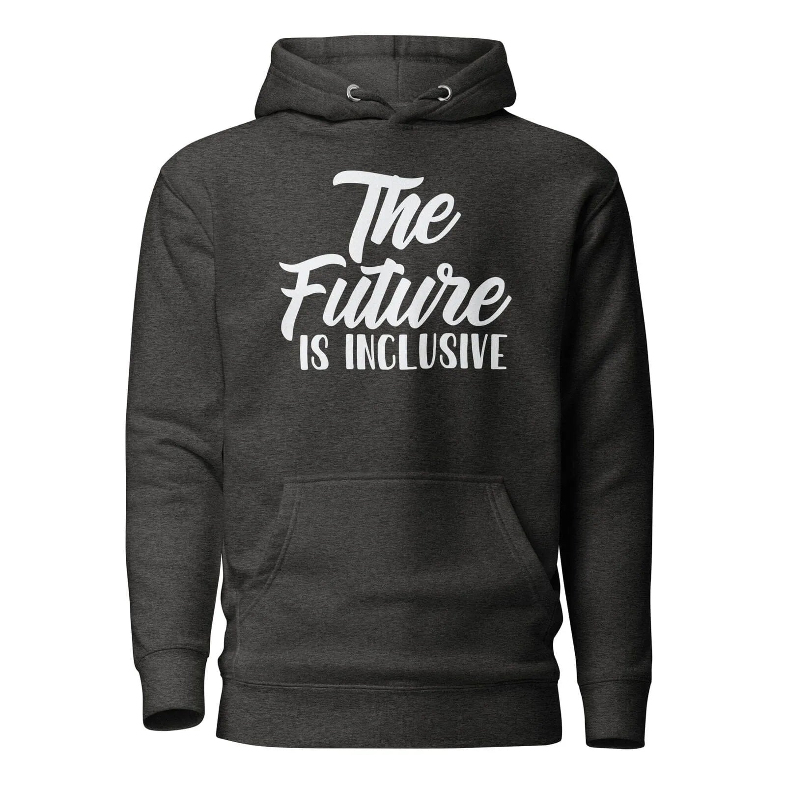 The Future is Inclusive Unisex Hoodie Charcoal Heather S 