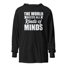 The World Needs All Kinds of Minds Unisex Hooded long-sleeve tee Charcoal-Black Triblend XS 