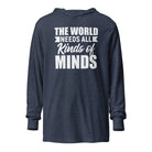 The World Needs All Kinds of Minds Unisex Hooded long-sleeve tee Heather Navy XS 