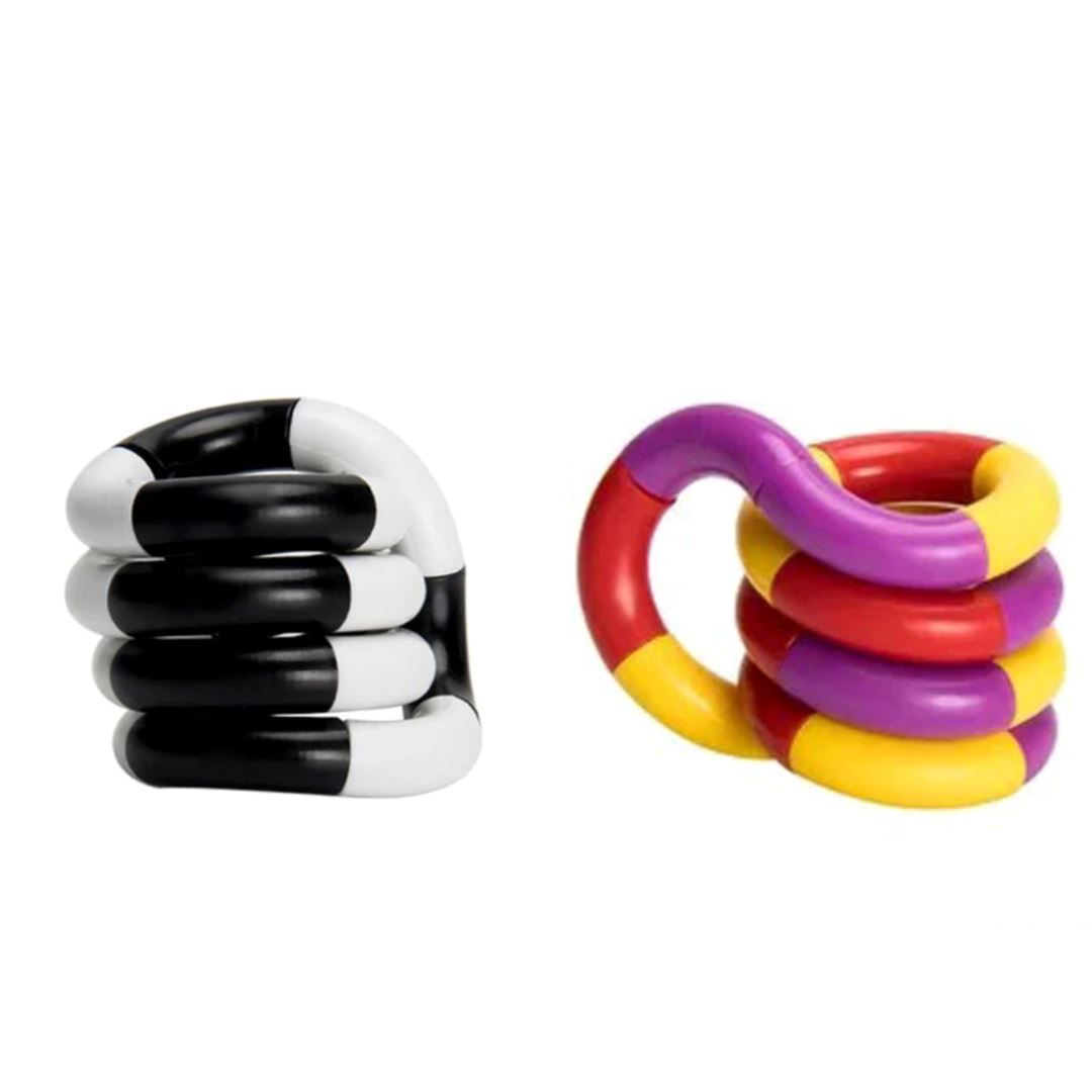 Twisty Fidget Toy The Autistic Innovator Black & White + Purple (2 pack) 