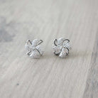 Windmill Spinner Fidget Earrings Silver 
