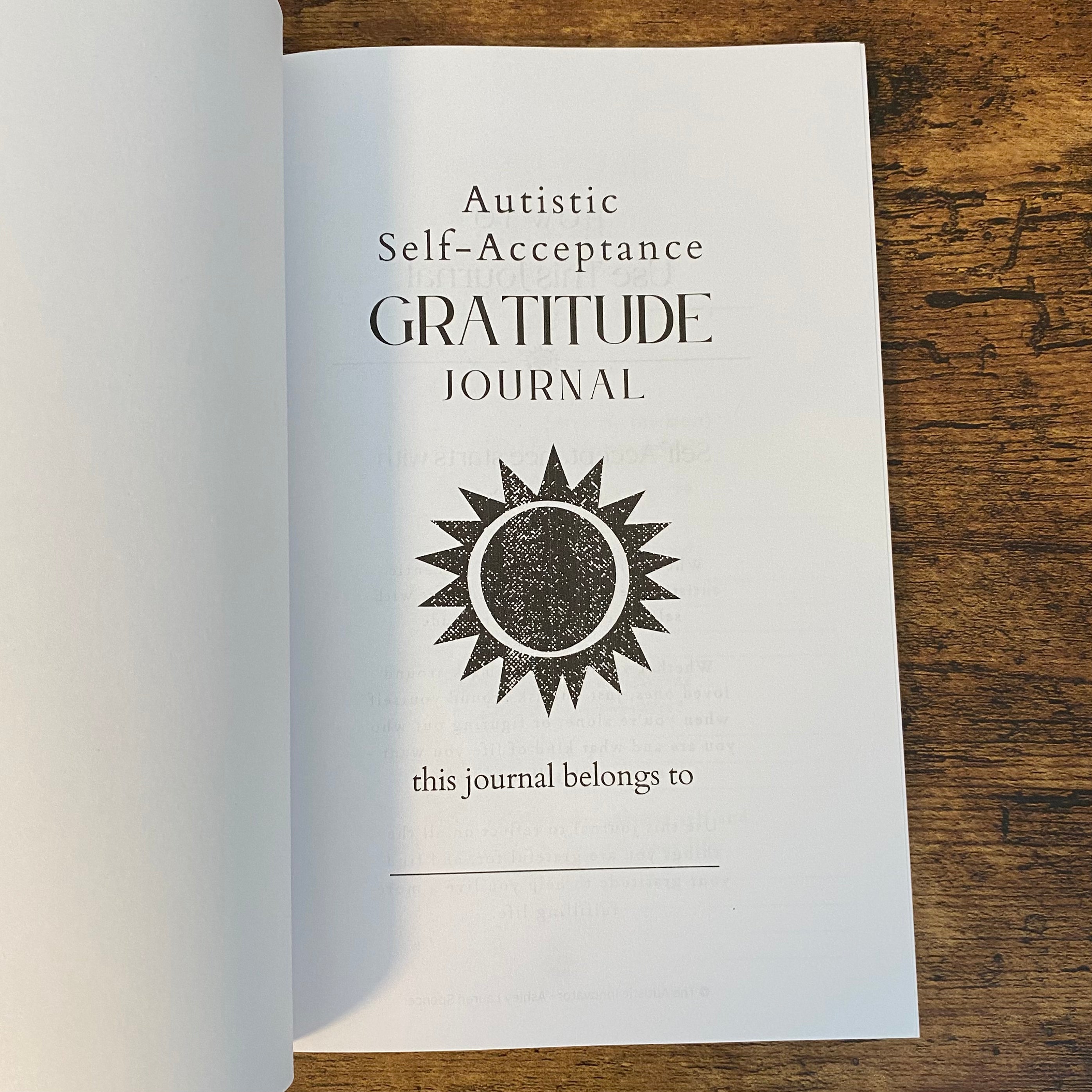 Autistic Self-Acceptance Gratitude Journal The Autistic Innovator 