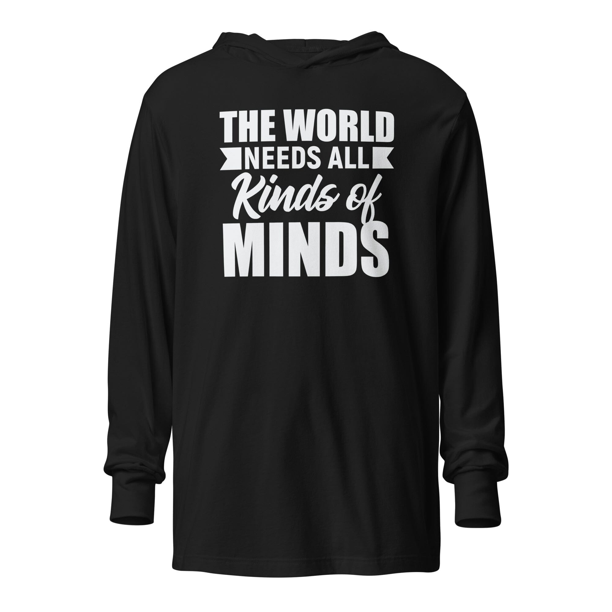 The World Needs All Kinds of Minds Hooded long-sleeve tee The Autistic Innovator Black XS 