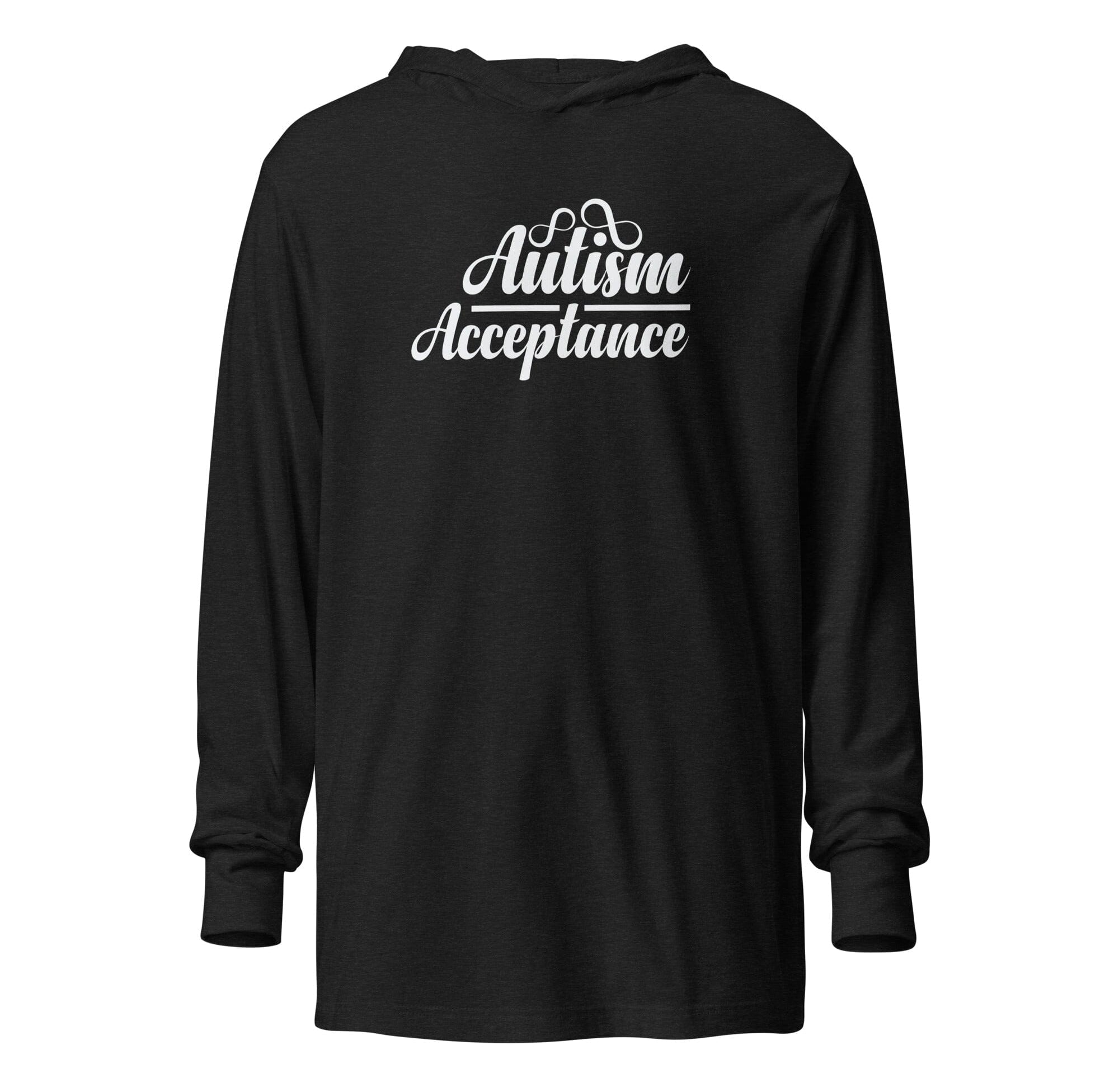 Autism Acceptance Unisex Hooded long-sleeve tee The Autistic Innovator Charcoal-Black Triblend XS 
