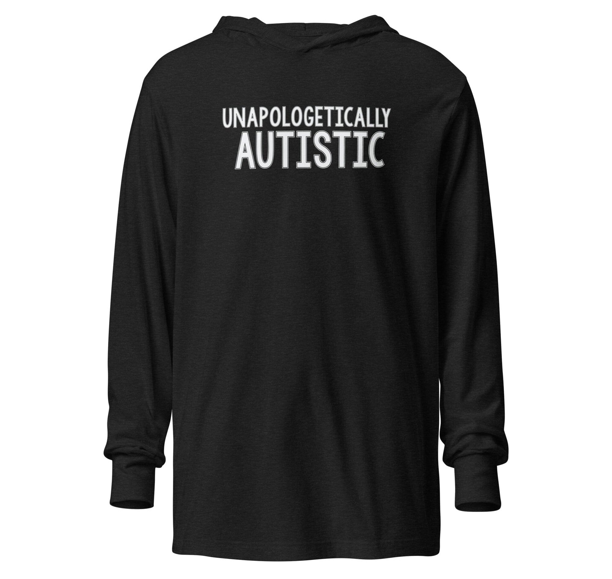 Unapologetically Autistic Unisex Hooded long-sleeve tee The Autistic Innovator Charcoal-Black Triblend XS 