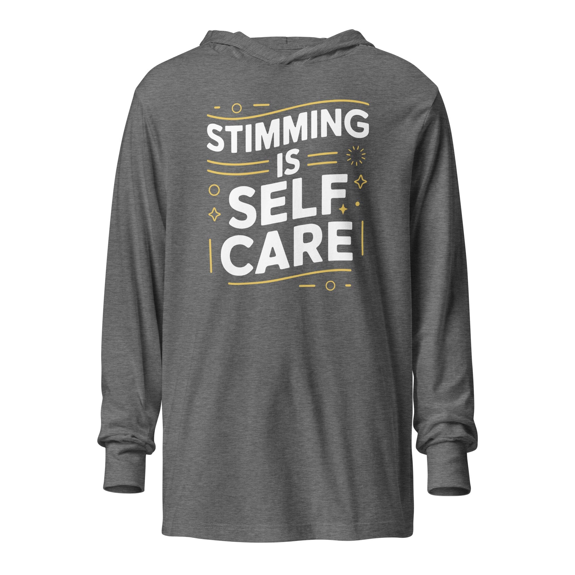 Stimming is Self Care Hooded long-sleeve tee The Autistic Innovator Grey Triblend XS 