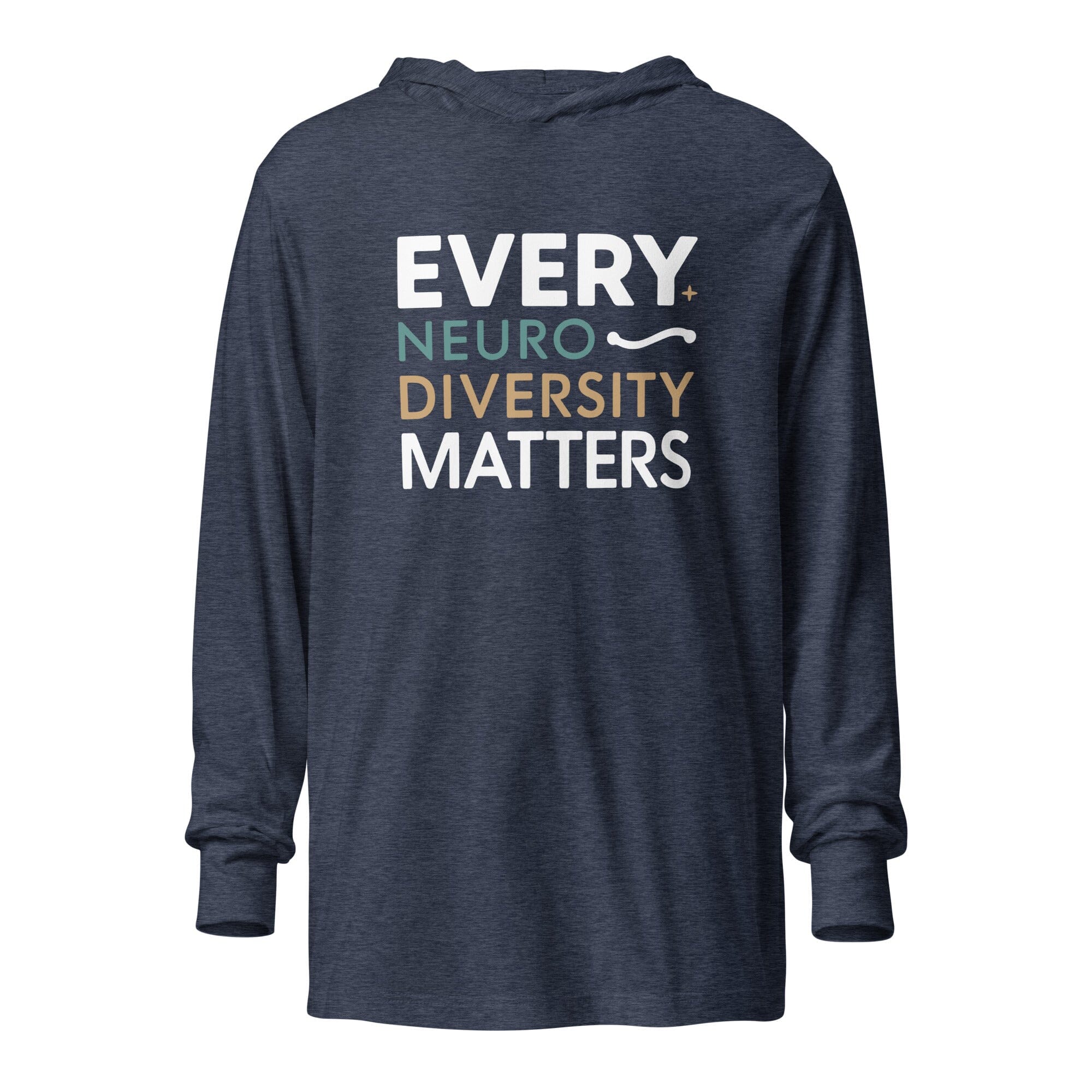 Every Neurodiversity Matters Hooded long-sleeve tee The Autistic Innovator Heather Navy XS 