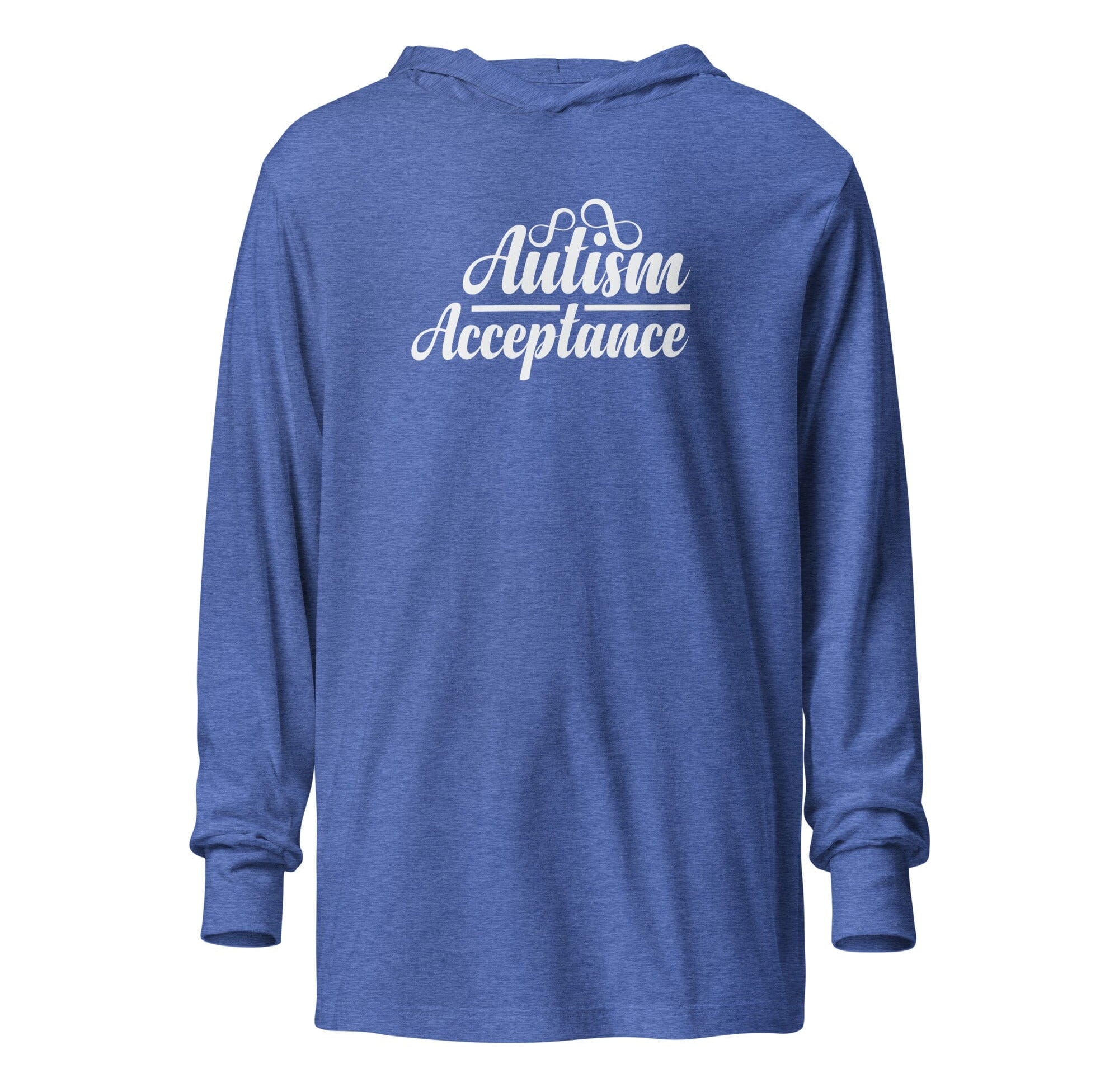 Autism Acceptance Unisex Hooded long-sleeve tee The Autistic Innovator Heather True Royal XS 