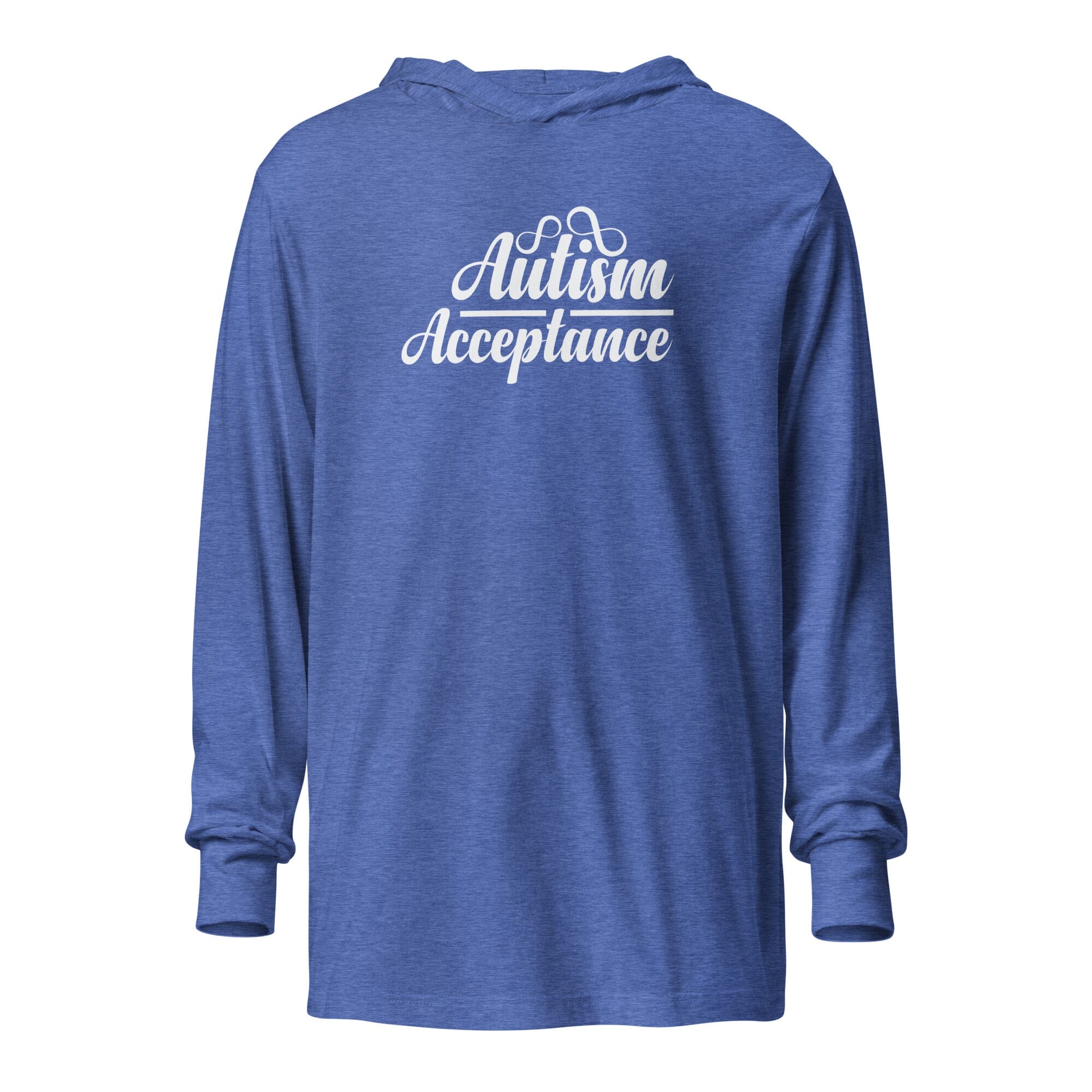 Autism Acceptance Unisex Hooded long-sleeve tee The Autistic Innovator Heather True Royal XS 
