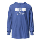 AuDHD Pride Hooded long-sleeve tee The Autistic Innovator Heather True Royal XS 