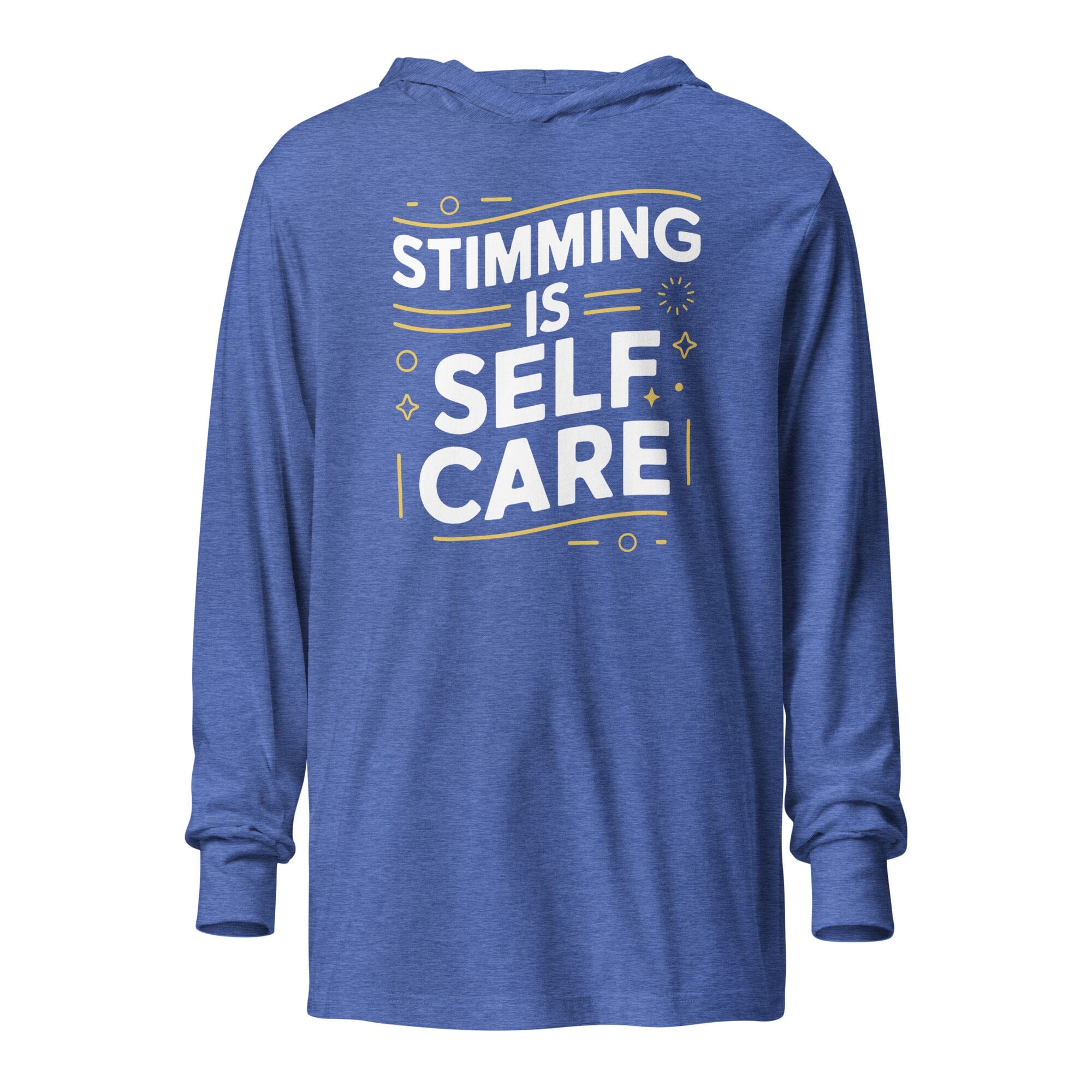 Stimming is Self Care Hooded long-sleeve tee The Autistic Innovator Heather True Royal XS 