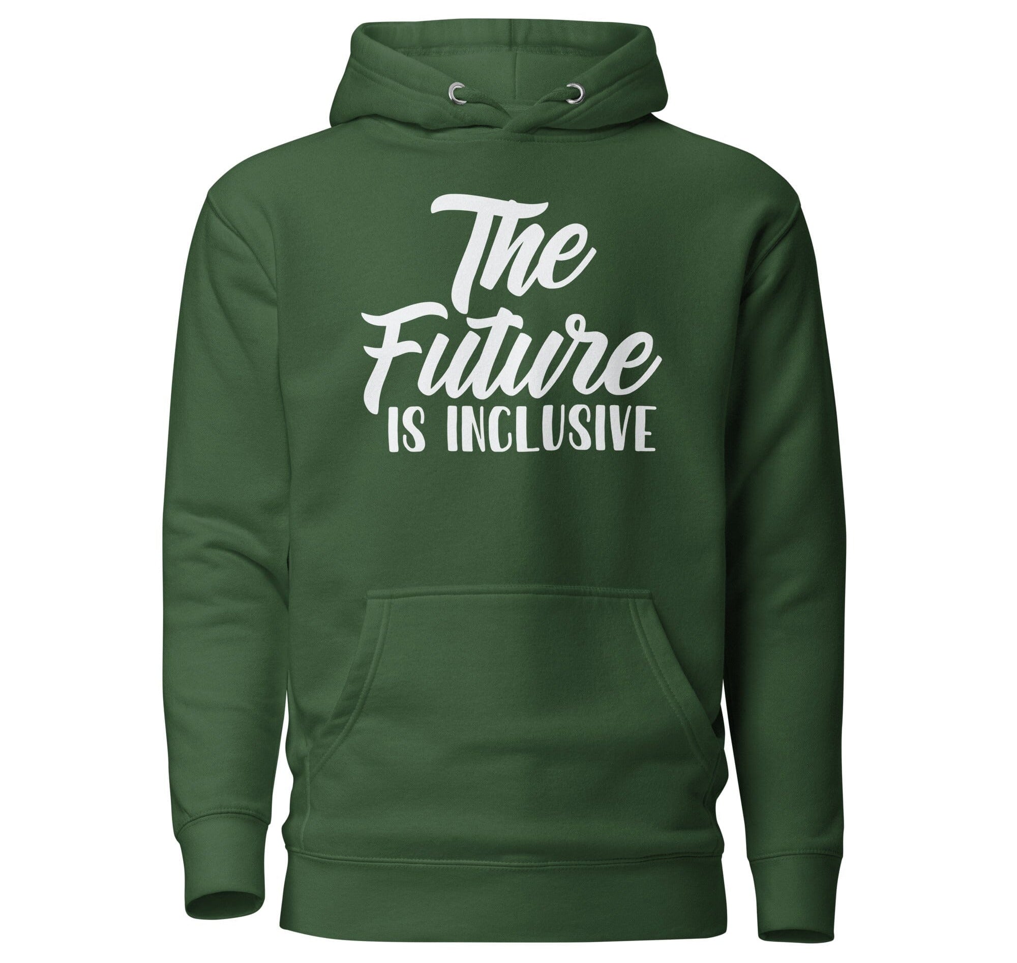 The Future is Inclusive Unisex Hoodie The Autistic Innovator Forest Green S 