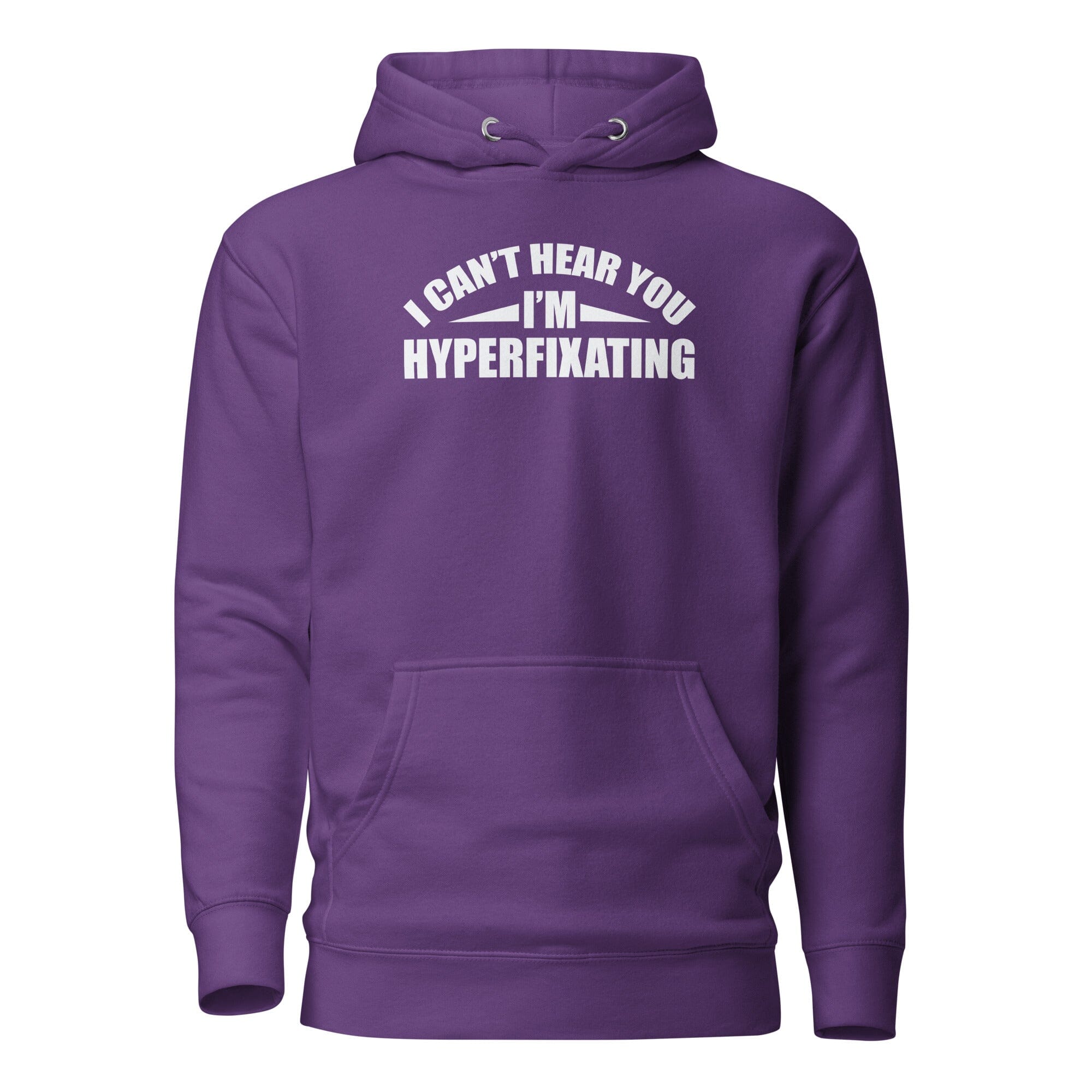 I Can't Hear You I'm Hyperfixating Unisex Hoodie The Autistic Innovator Purple S 