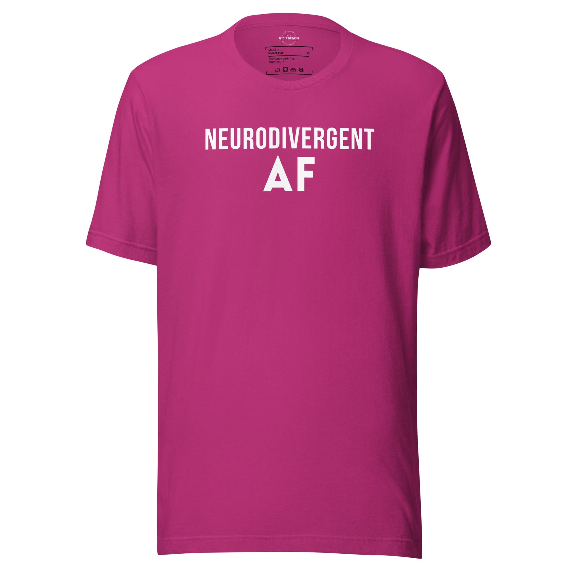 Neurodivergent AF Unisex t-shirt T-Shirt The Autistic Innovator Berry S 
