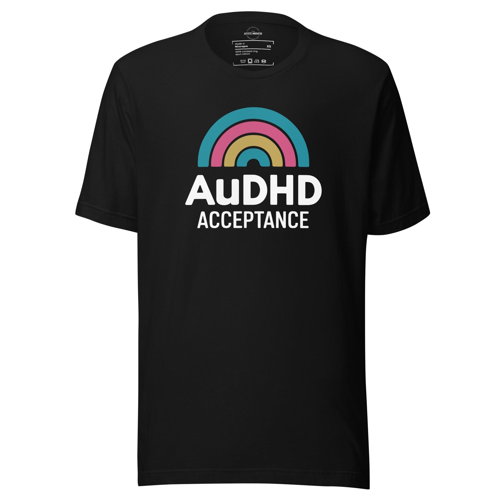 AuDHD Acceptance Unisex t-shirt The Autistic Innovator Black XS 